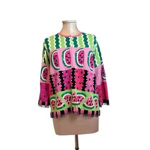 Vintage Jane's Closet Sequin
Watermelon Knit Novelty
Embellished Cardigan SZ LG